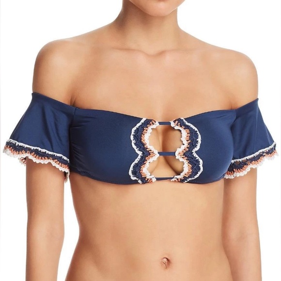 NWOT BECCA Rebecca Virtue Medina Cold-Shoulder Split-tab Bikini Swimsuit Small - Picture 3 of 9